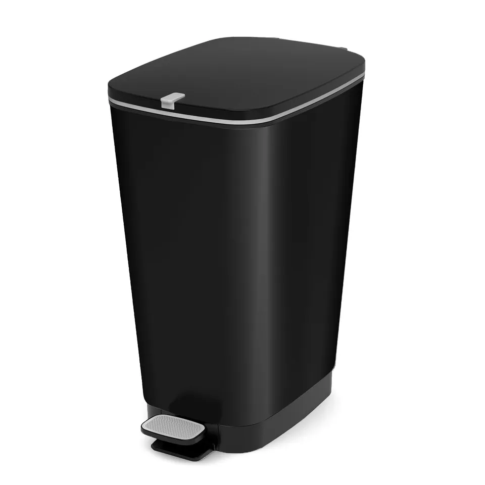 curver-chic-treteimer-45-liter-schwarz-metallic-mit-pedal image 1