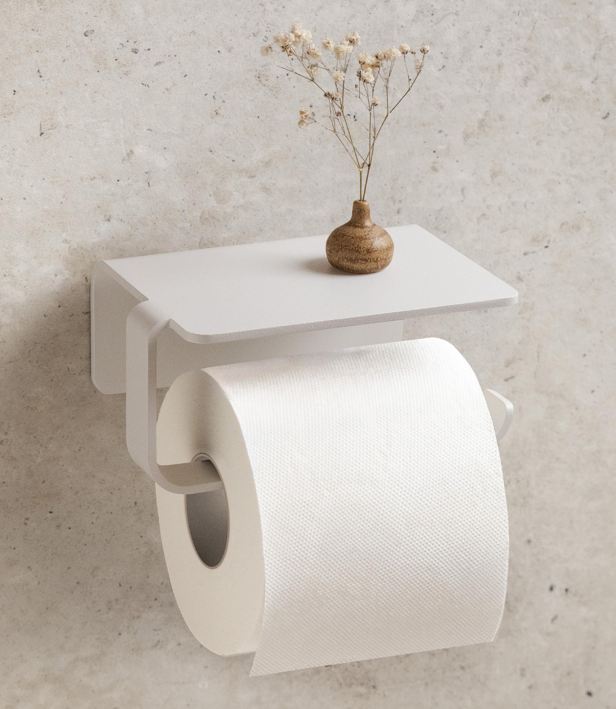 kazai-leif-toilettenpapierhalter-mit-ablage-wei-zum-kleben image 1