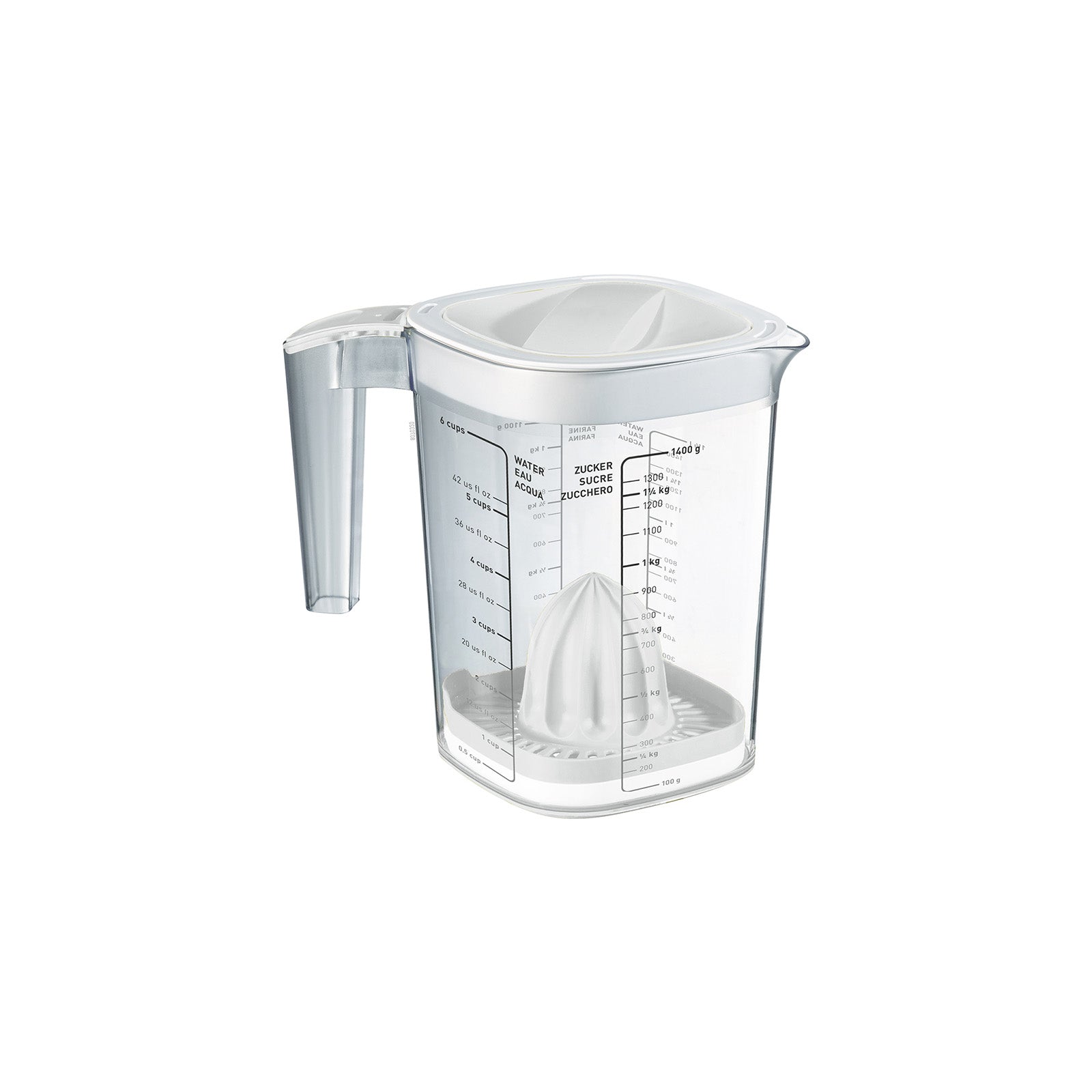 rotho-loft-back-messbecher-1-5l-horizon-blau-mit-reibe-transparent image 1