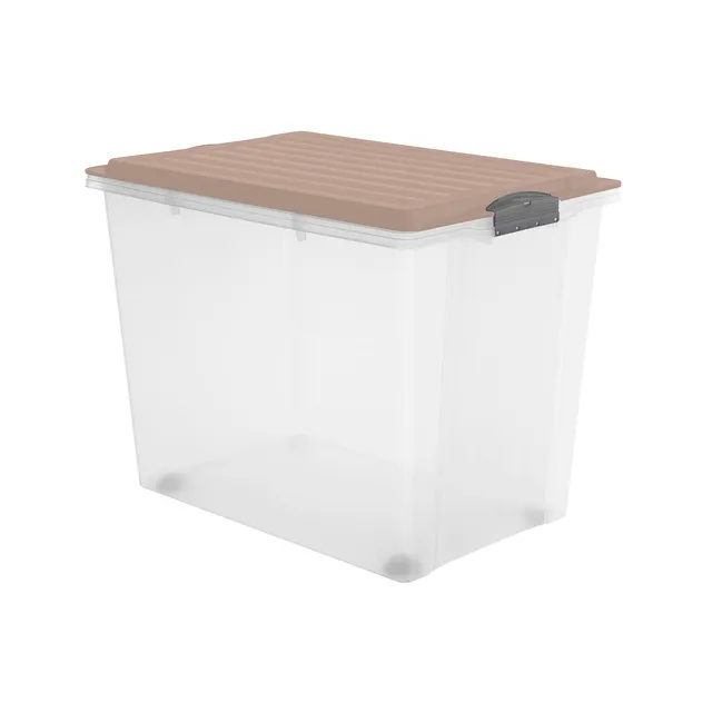 rotho-compact-stapelbox-mit-rollen-a3-70-l-anthrazit-stapelbar image 1