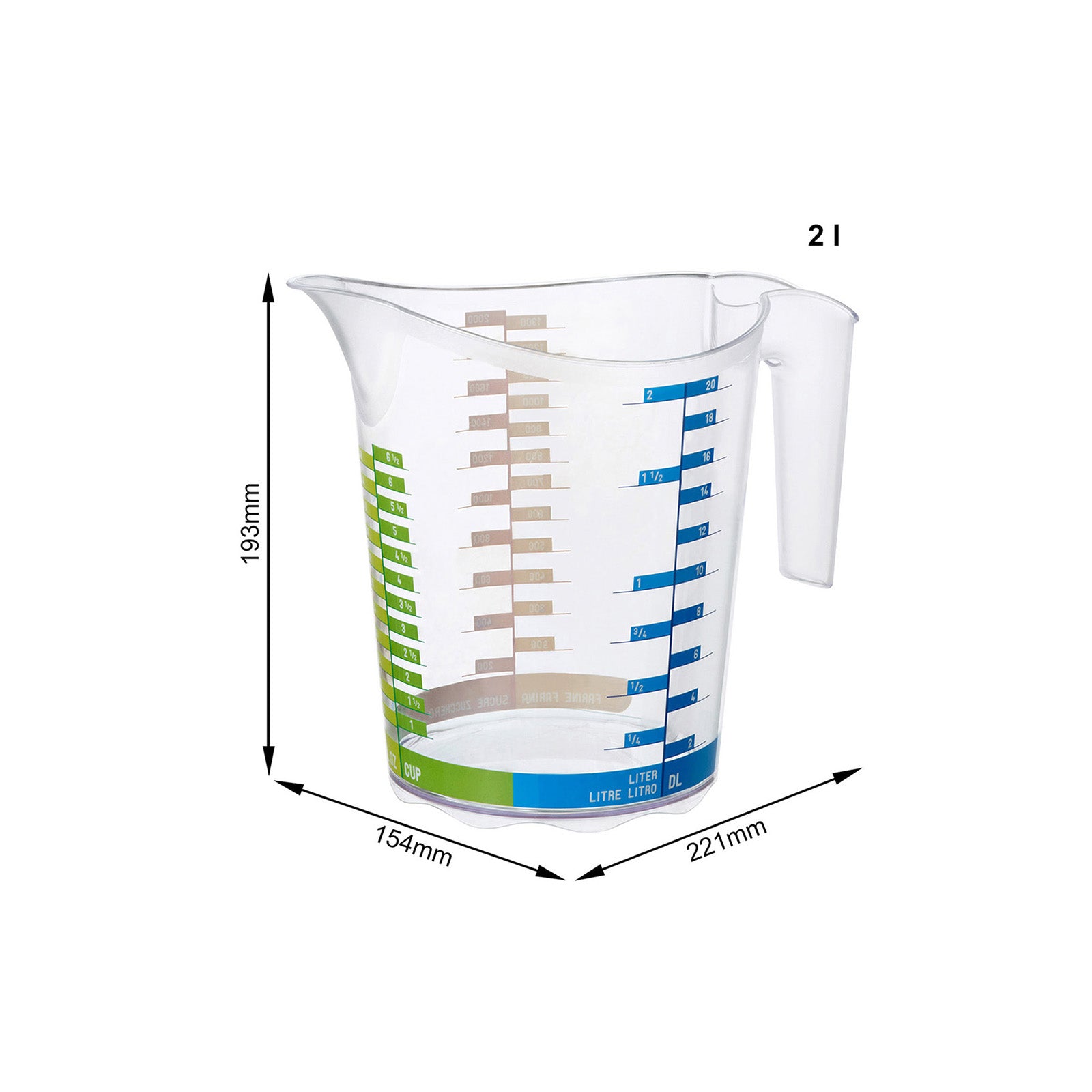 rotho-domino-messbecher-2-l-transparent-mit-skala image 4