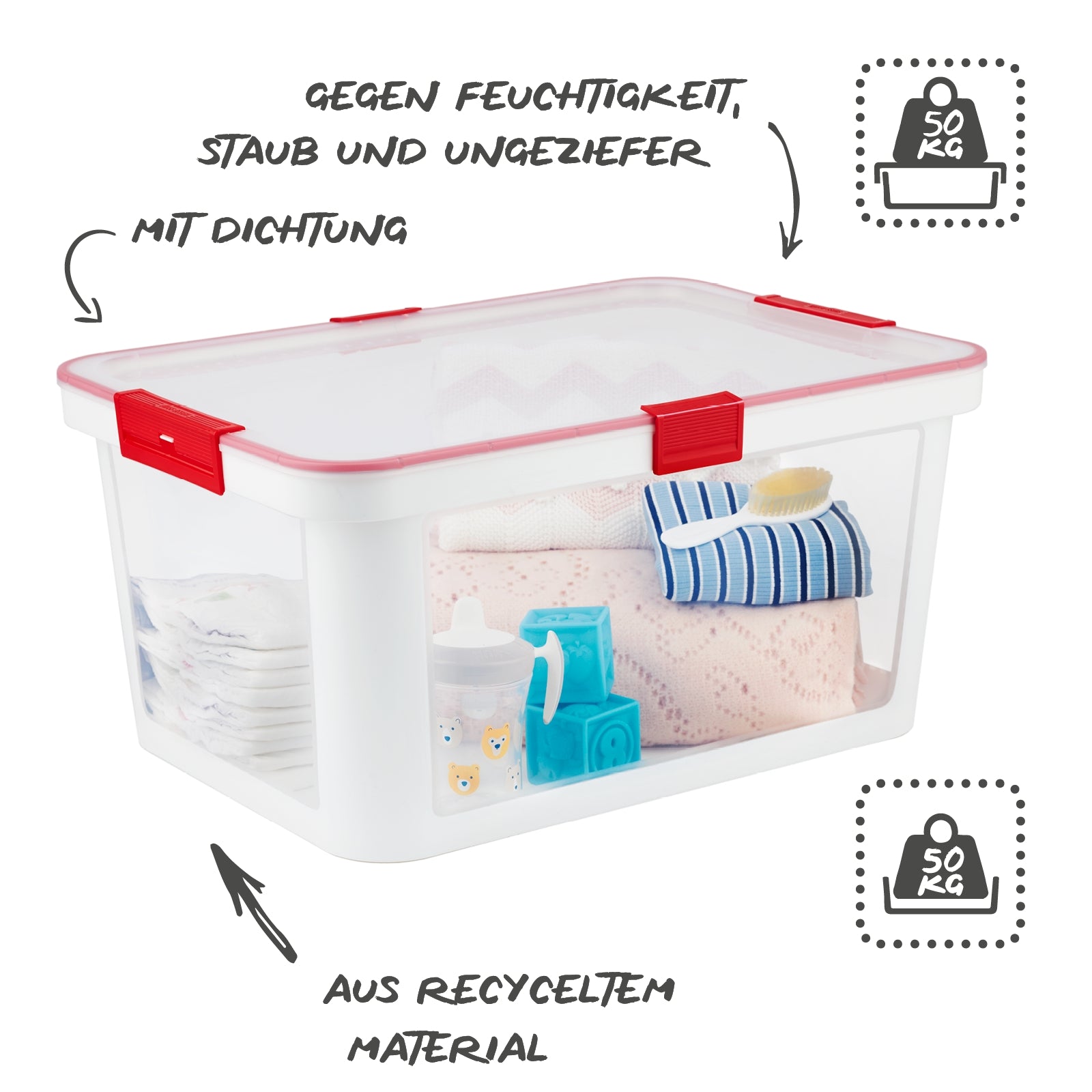 rotho-albris-aufbewahrungsbox-45-l-schwarz-transparent image 3