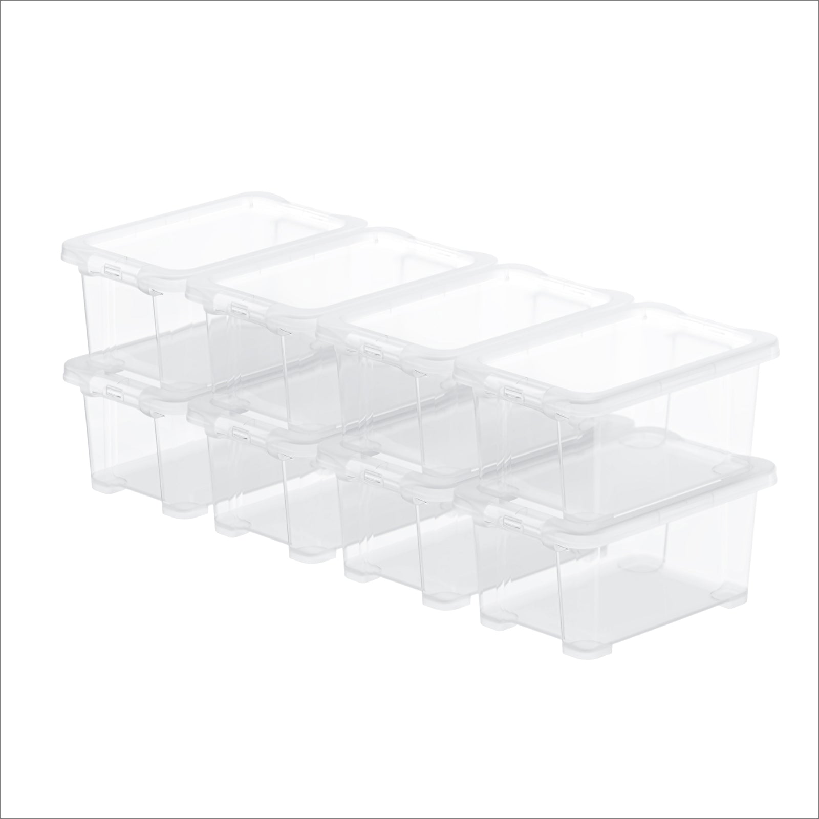 rotho-core-basic-box-4l-mit-deckel-8er-set-transparent image 4