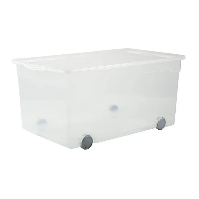 rotho-clear-aufbewahrungsbox-mit-rollen-63-l-transparent image 1