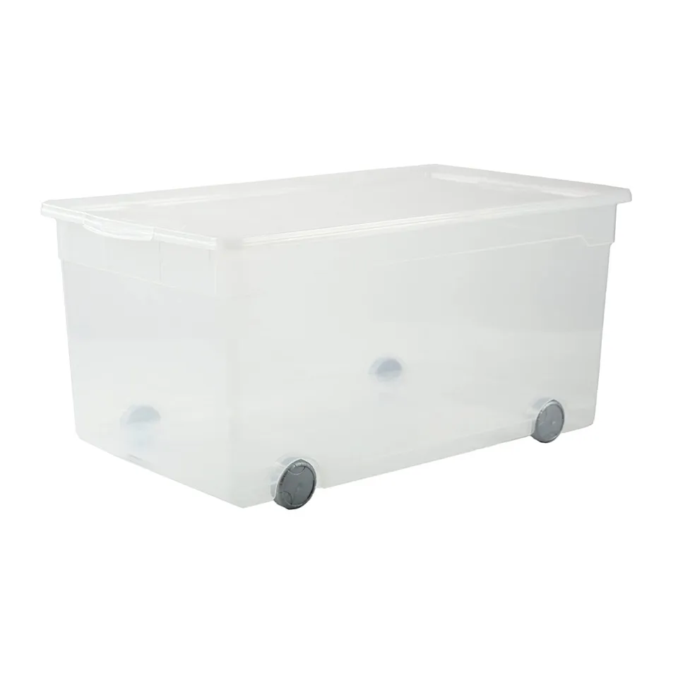 rotho-clear-aufbewahrungsbox-mit-rollen-63-l-transparent image 1
