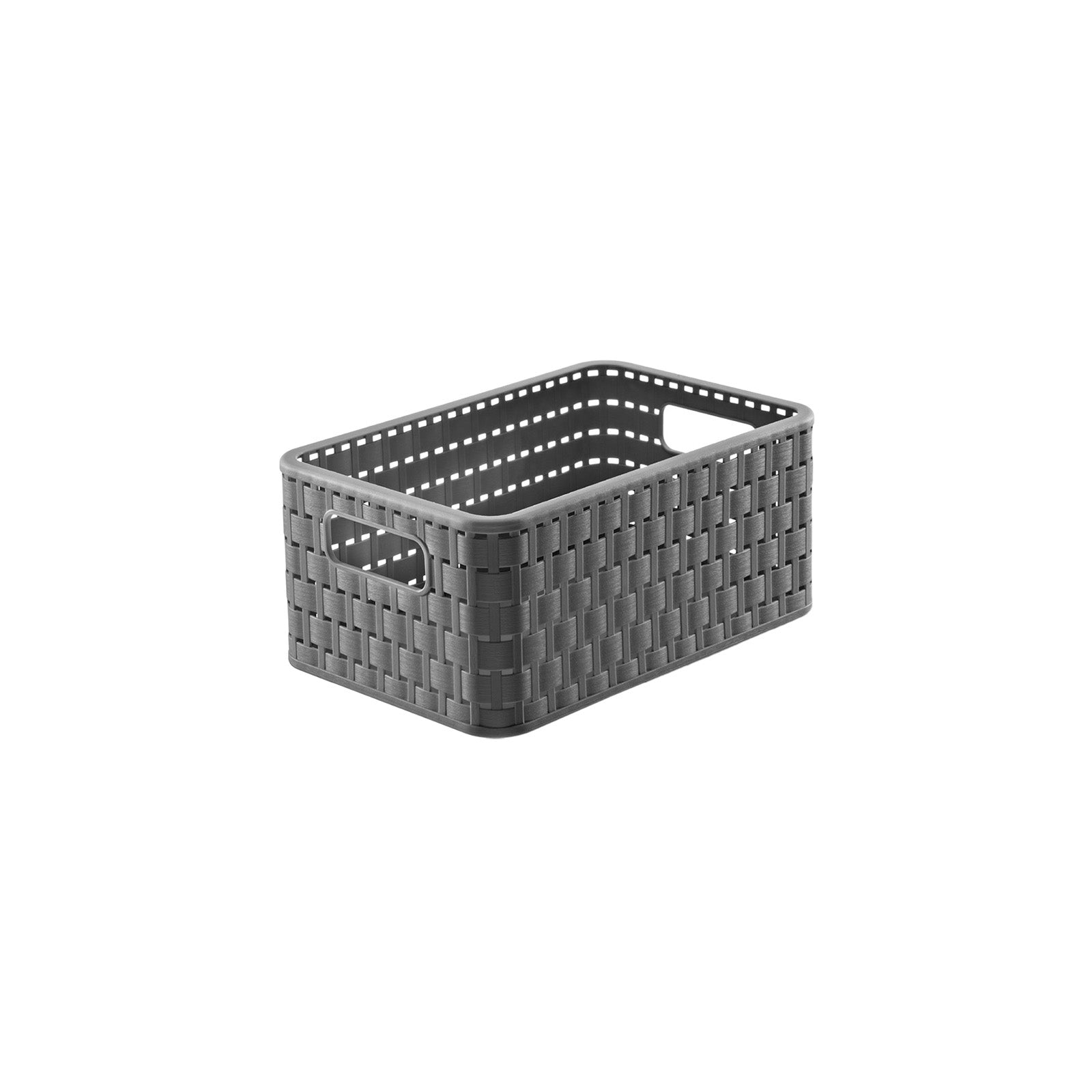 rotho-country-korb-din-a5-6-l-rattan-optik-anthrazit-stapelbar image 3