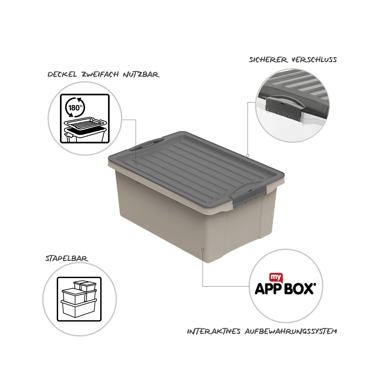 rotho-compact-stapelbox-13l-3er-set-gr-n-mit-deckel image 7