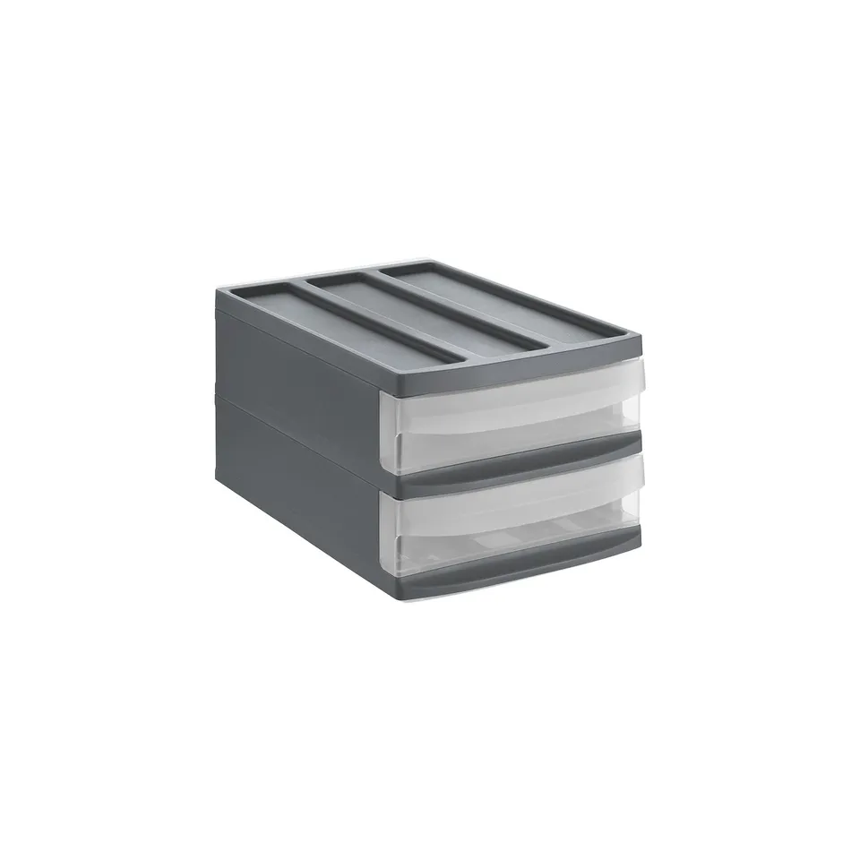 rotho-systemix-schubladenbox-m-duo-anthrazit-stapelbar image 1