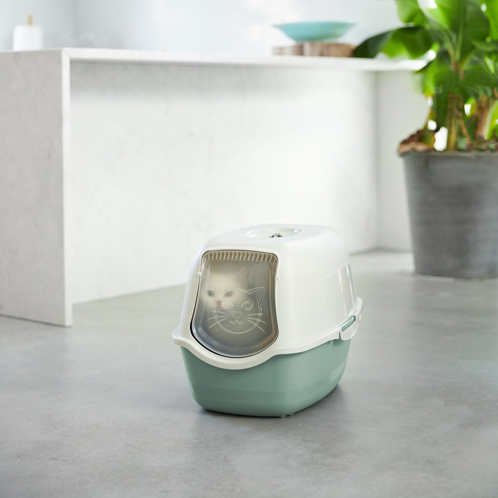 rotho-bailey-katzentoilette-haube-aktivkohlefilter-eco-sand-gr-n image 6