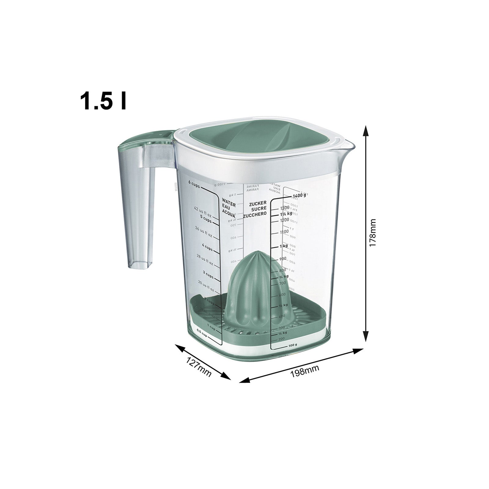 rotho-loft-back-messbecher-1-5l-horizon-blau-mit-reibe-transparent image 4