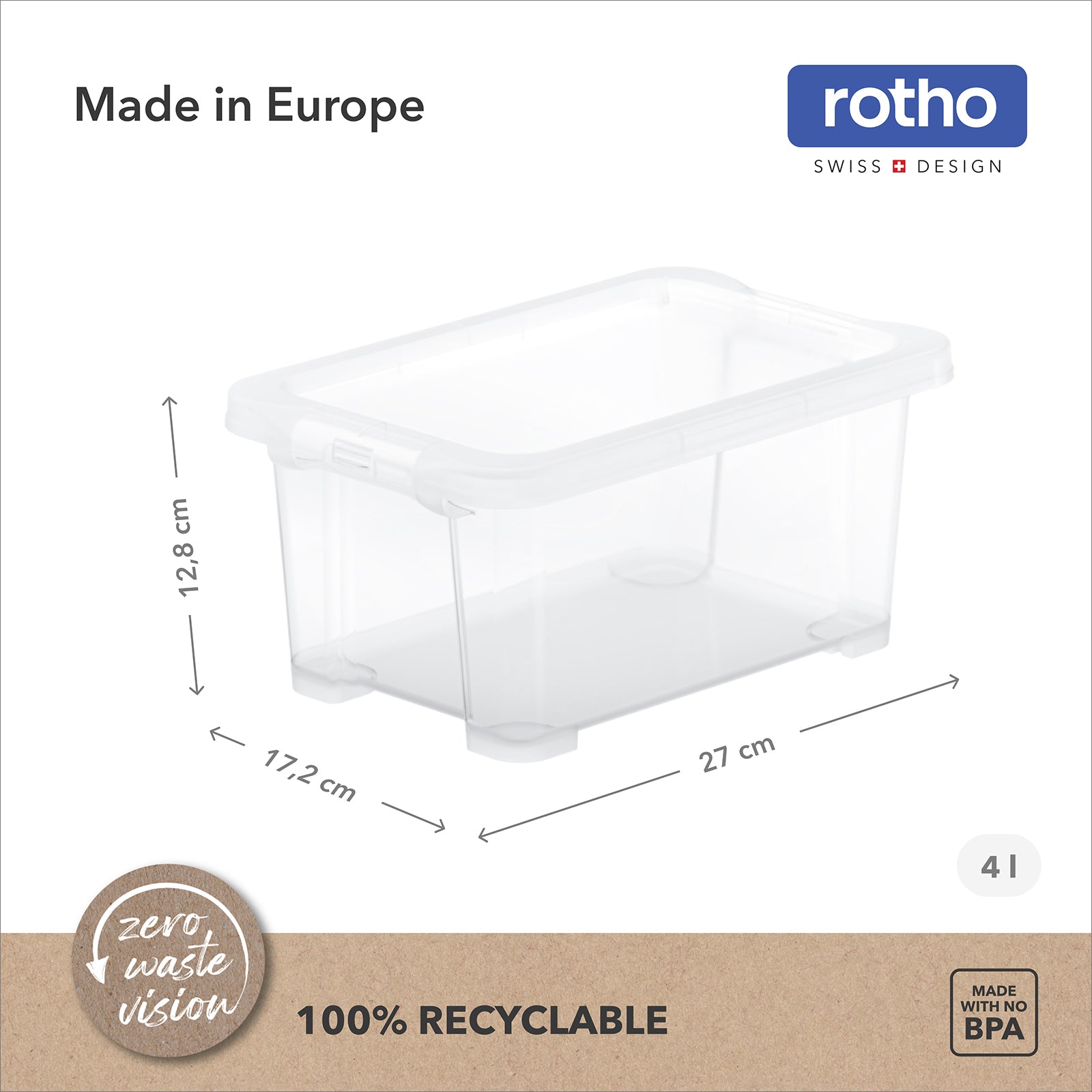 rotho-core-basic-box-4l-mit-deckel-8er-set-transparent image 5