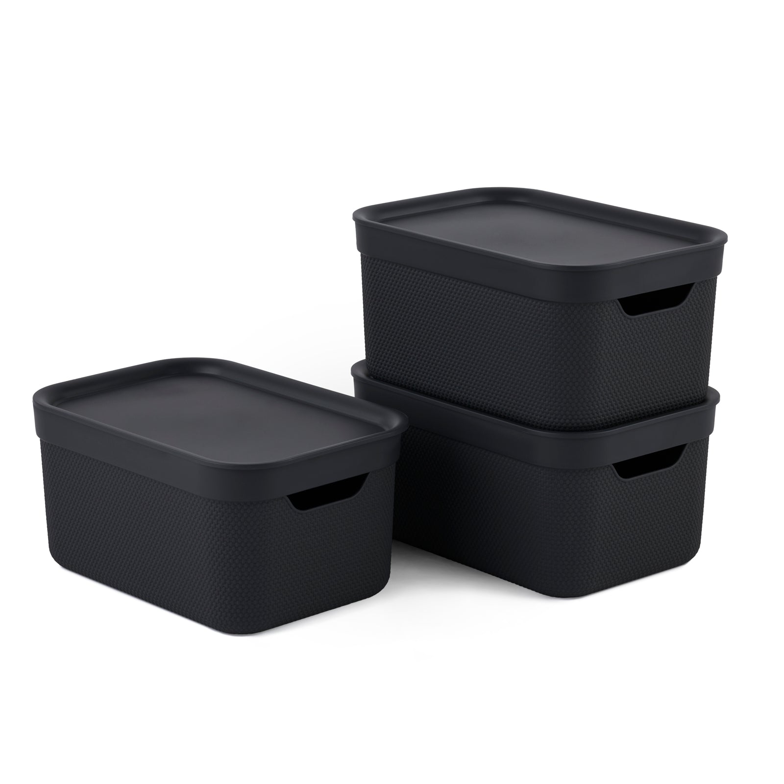 rotho-jive-deko-box-a5-3er-set-holzkohle-schwarz-deckel image 2