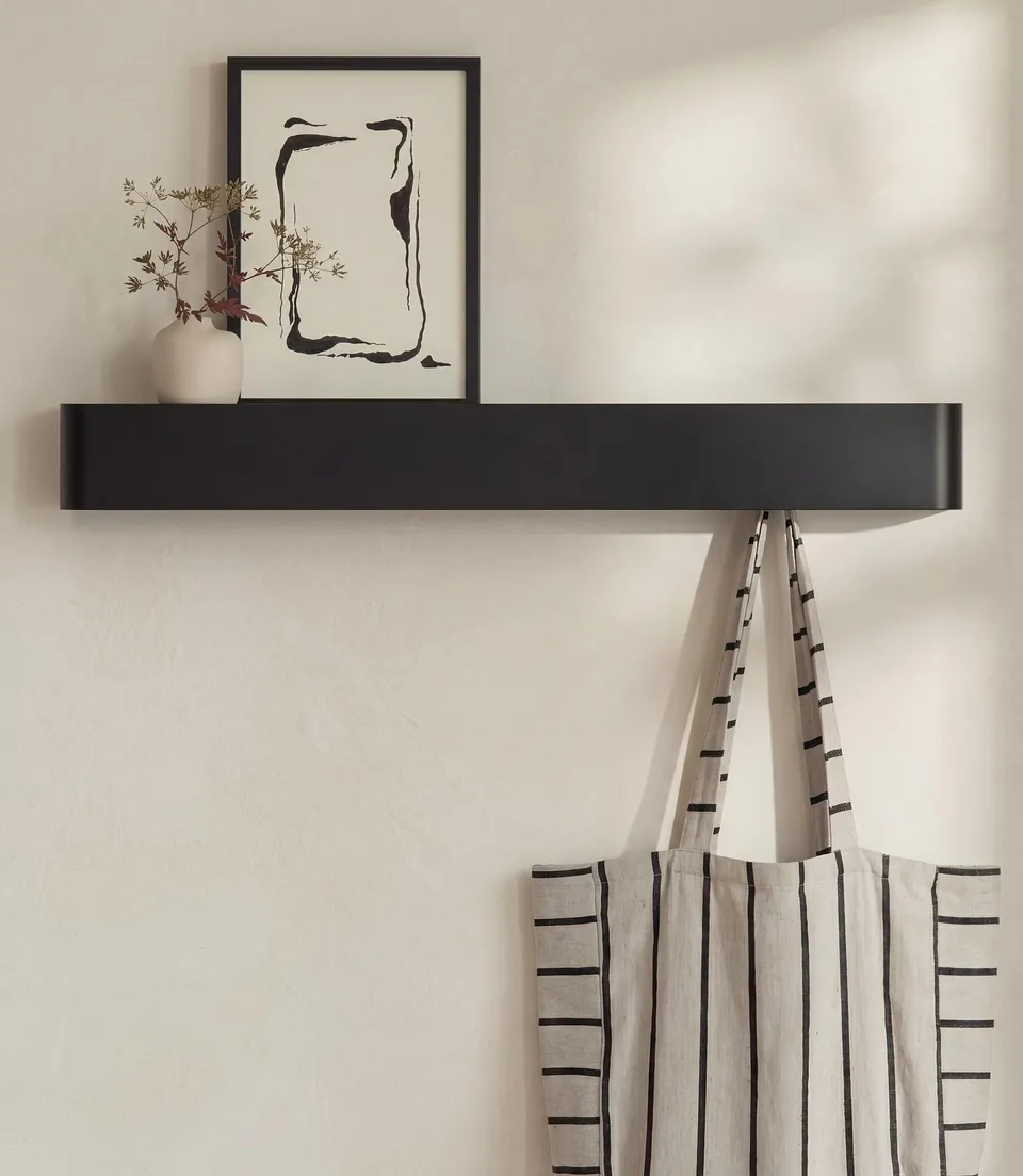 kazai-tone-wandgarderobe-8-haken-schwarz-metall image 1