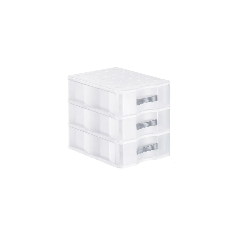 rotho-quadrix-schubladenbox-a5-3-sch-be-transparent-stapelbar image 1