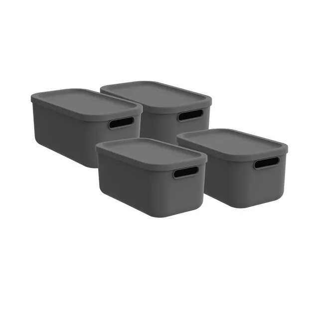 rotho-albula-light-box-12l-aufbewahrungsbox-4er-set-anthrazit-recycelt image 1