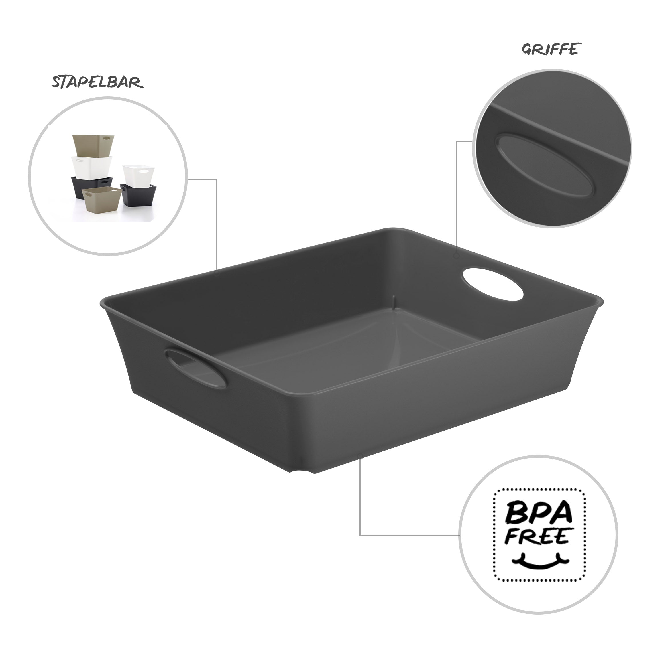 rotho-living-box-din-a5-c5-aufbewahrungsbox-anthrazit-stapelbar image 7
