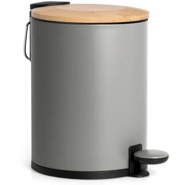 kazai-kosmetikeimer-bambus-3-l-grau-mit-absenkautomatik image 1