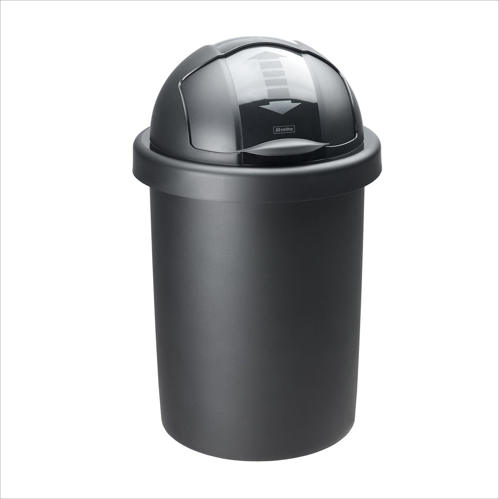 rotho-roll-bob-abfalleimer-30l-schwarz-mit-schiebedeckel image 1