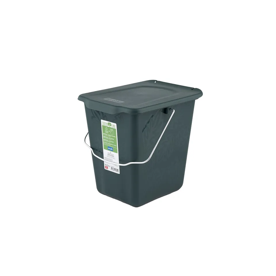 rotho-greenline-komposteimer-7-l-gr-n-mit-deckel-geruchsdicht image 1
