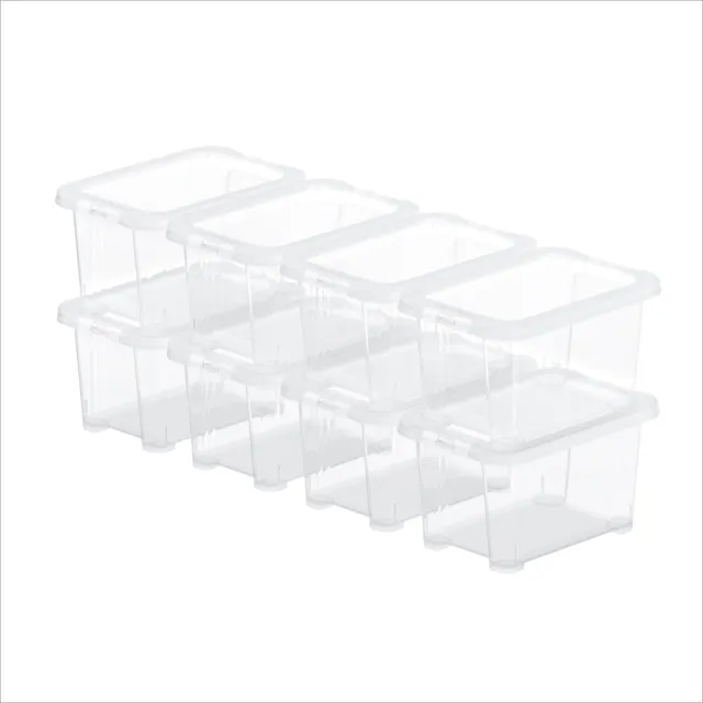rotho-core-basic-box-1-2-l-mit-deckel-8er-set-transparent-stapelbar image 1