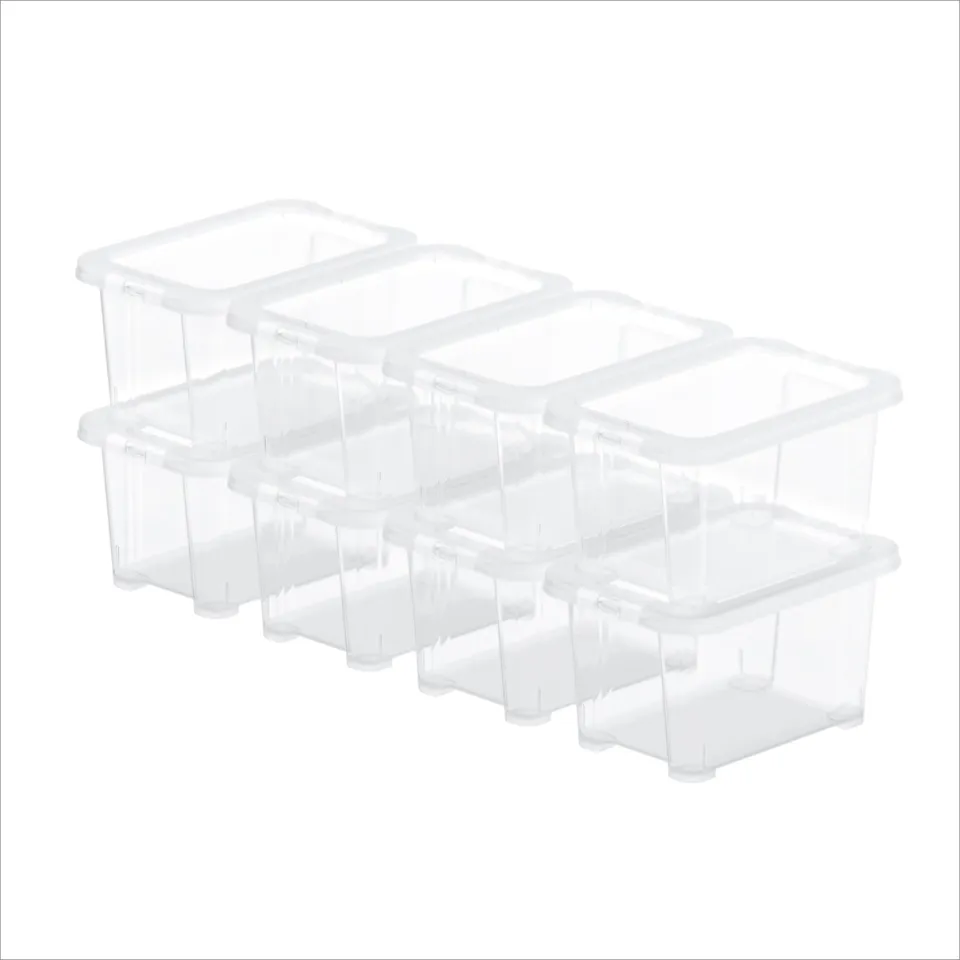 rotho-core-basic-box-1-2-l-mit-deckel-8er-set-transparent-stapelbar image 1