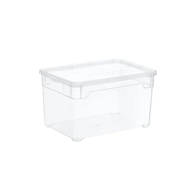 rotho-clear-box-5-l-hoch-transparent-mit-deckel-stapelbar image 1