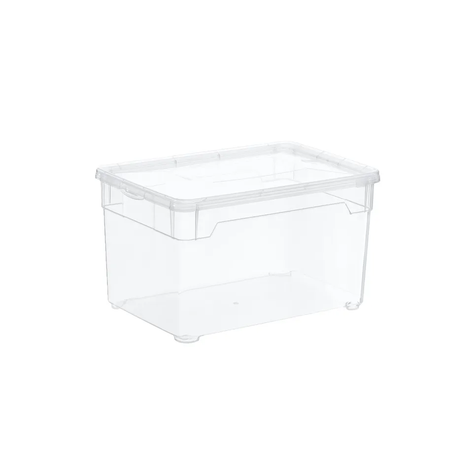 rotho-clear-box-5-l-hoch-transparent-mit-deckel-stapelbar image 1