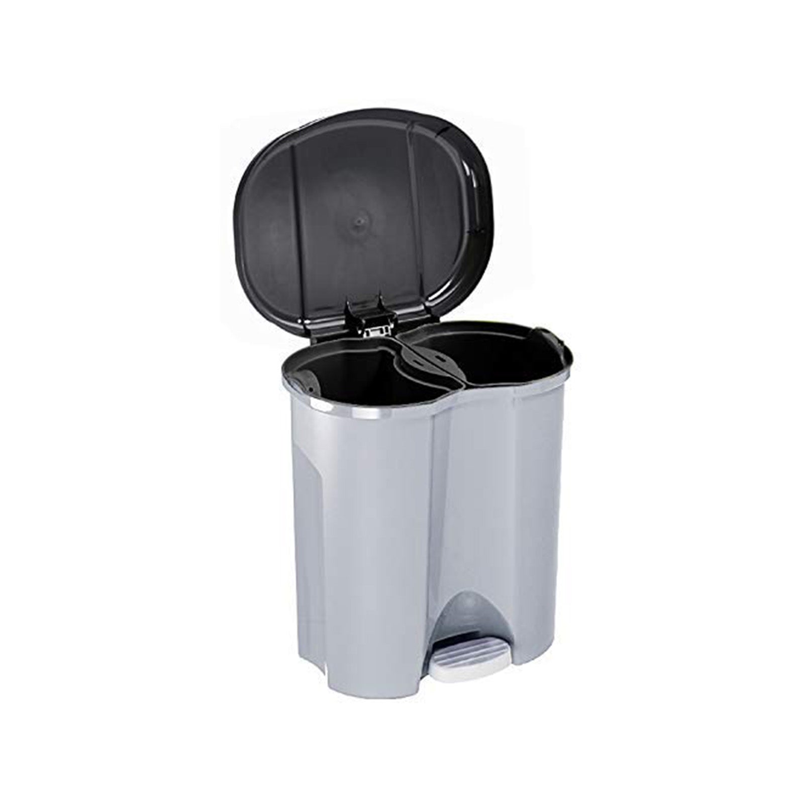 rotho-duo-abfalleimer-2x10-l-schwarz-treteimer-deckel image 4