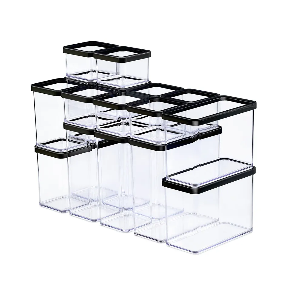 rotho-loft-set-premium-dosen-19-tlg-vorratsdosen-transparent-wei-luftdicht image 1