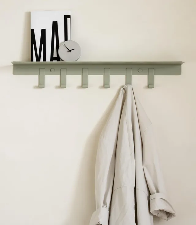 kazai-holmsen-wandgarderobe-metall-olivegr-n-mit-ablage image 1