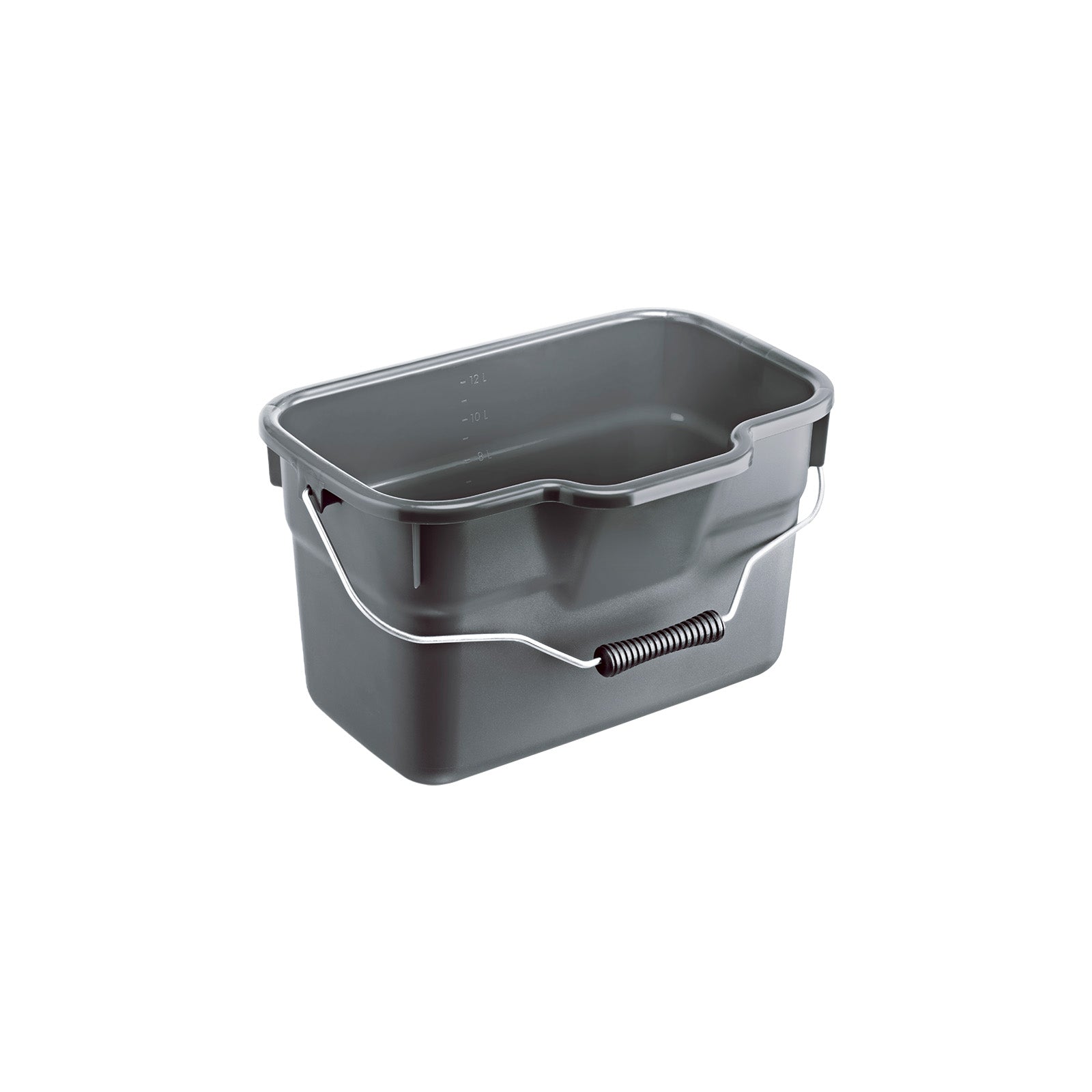 rotho-basic-eimer-eckig-12-l-anthrazit-mit-ausguss image 1