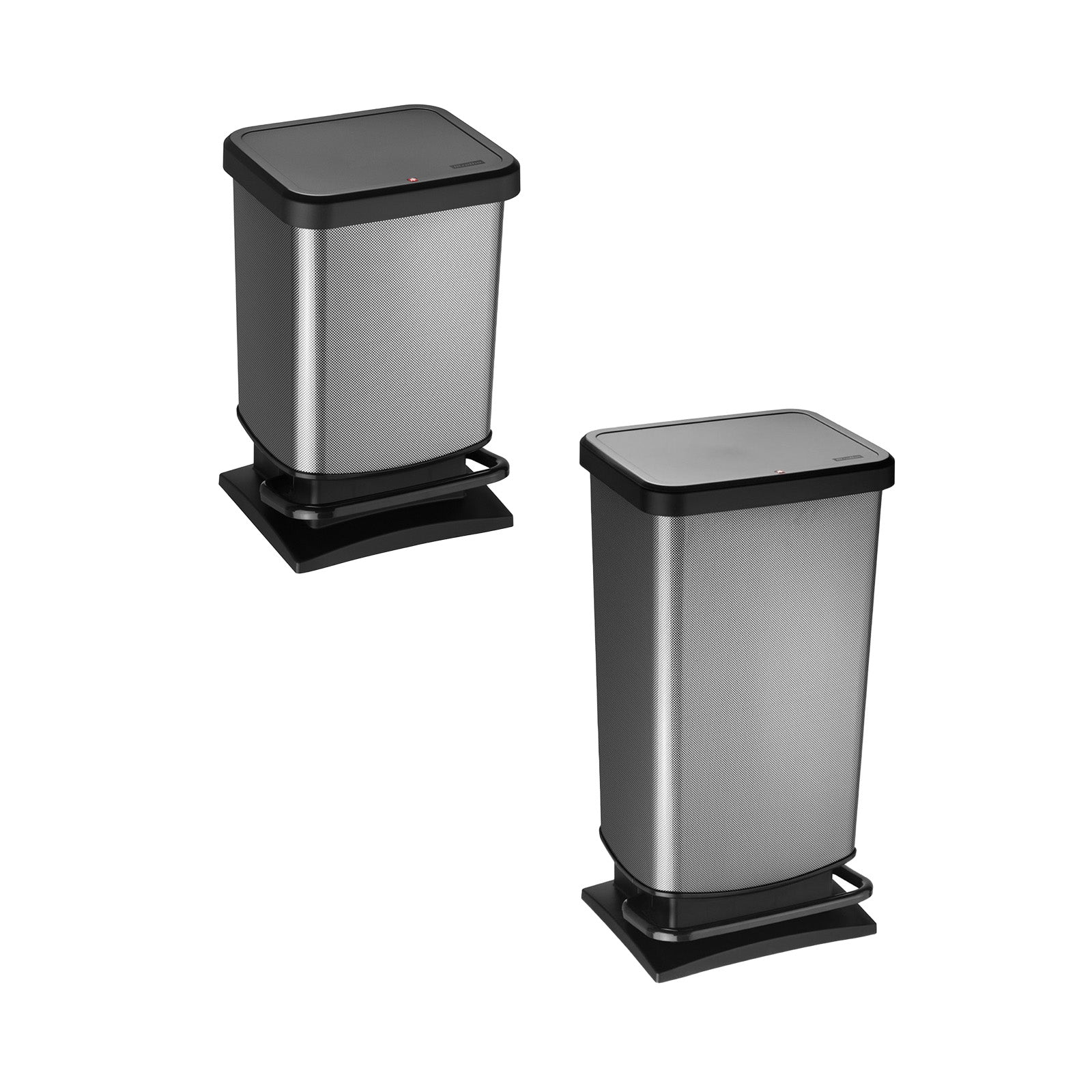 rotho-paso-treteimer-set-20-l-40-l-silber-metallic image 2