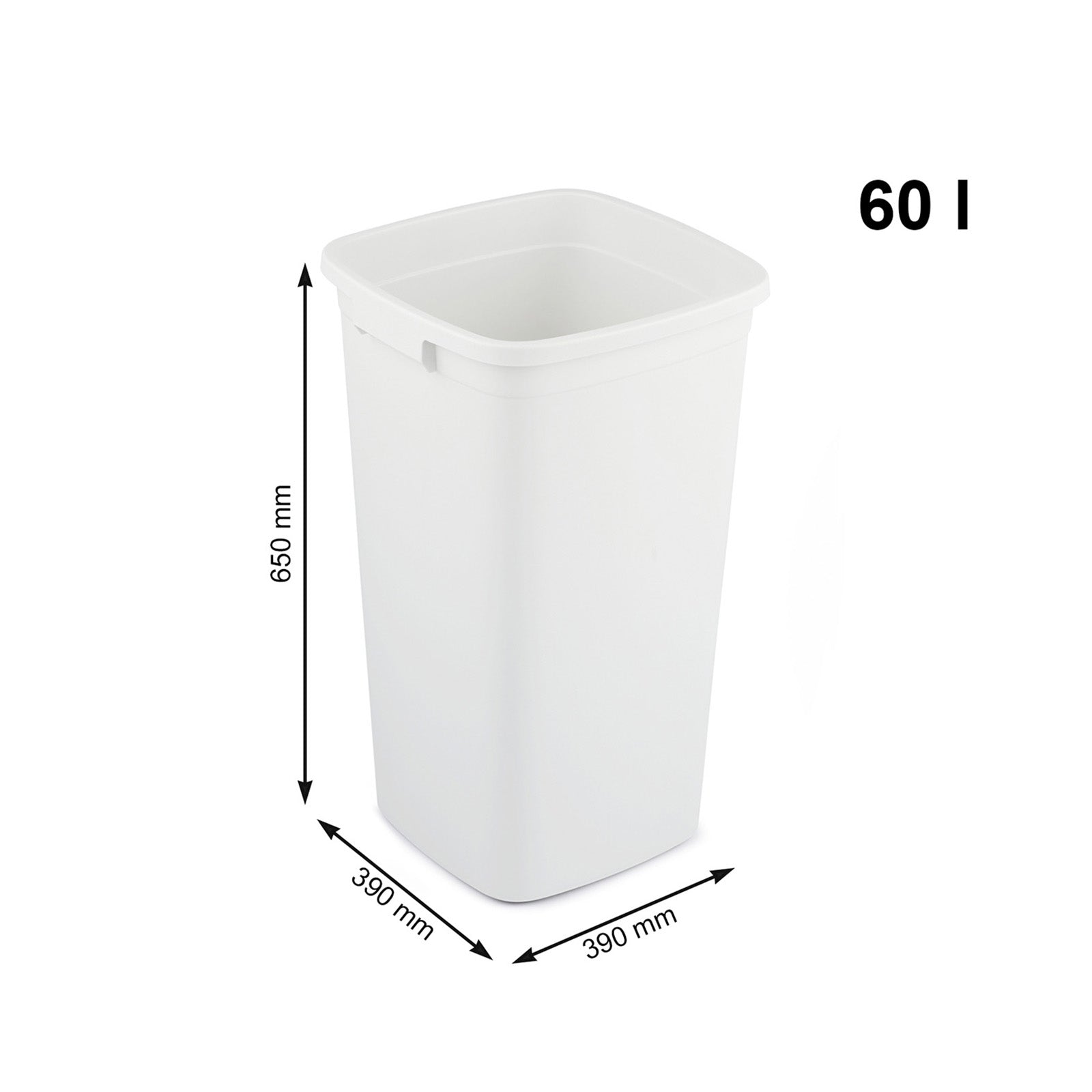 rotho-modo-eimer-eckig-60-l-grau-ohne-deckel image 3