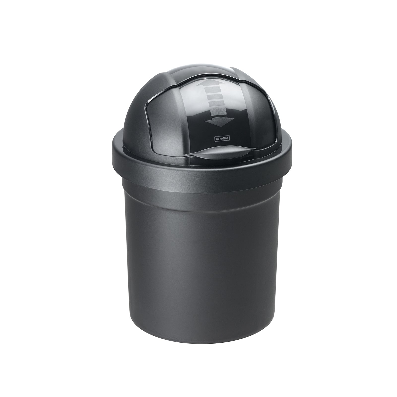 rotho-roll-bob-abfalleimer-10l-m-lleimer-schwarz-klappdeckel image 1