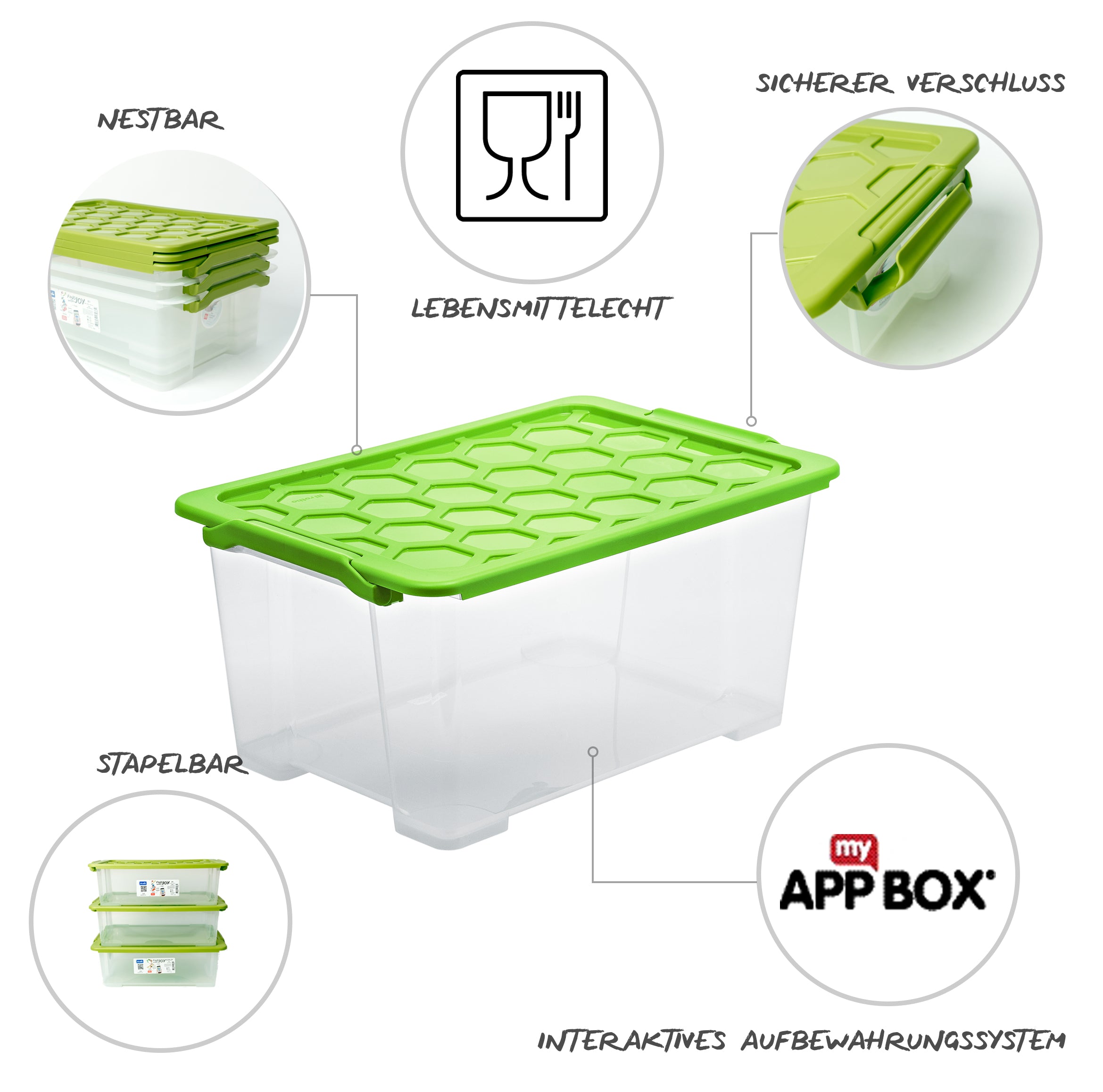 rotho-evo-safe-keeping-box-44l-3er-transparent-mistletoe-gr-n image 8