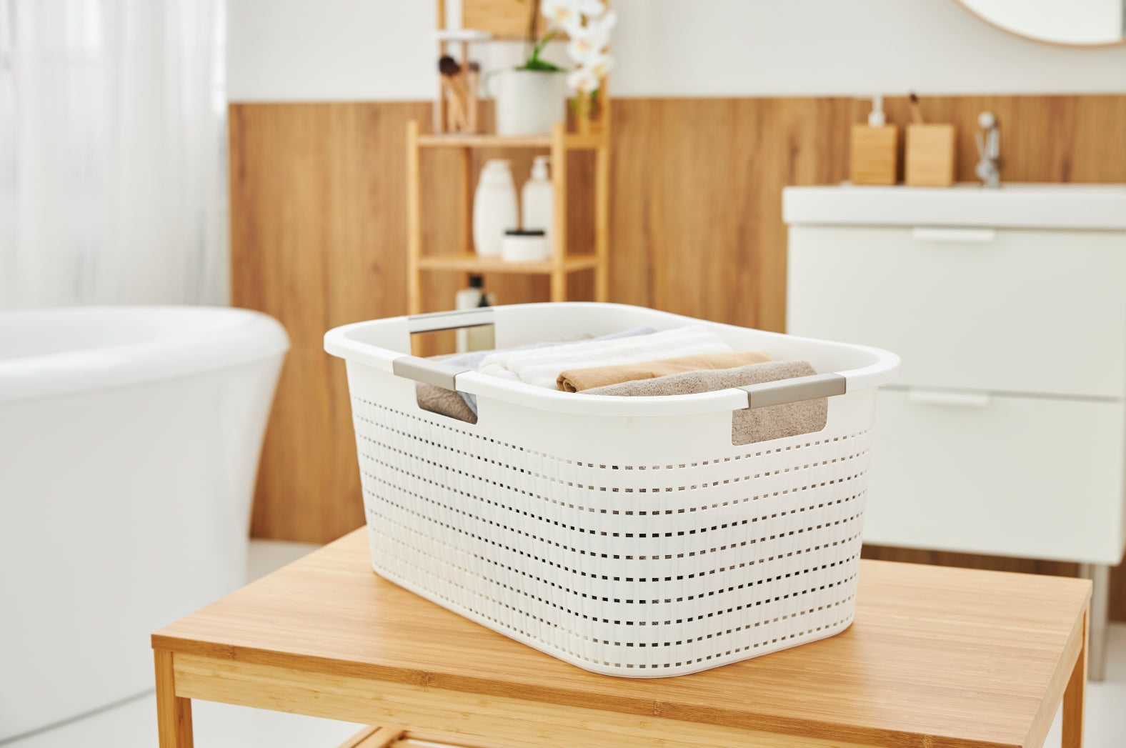 rotho-country-w-schekorb-40l-anthrazit-rattan-mit-griffen image 5