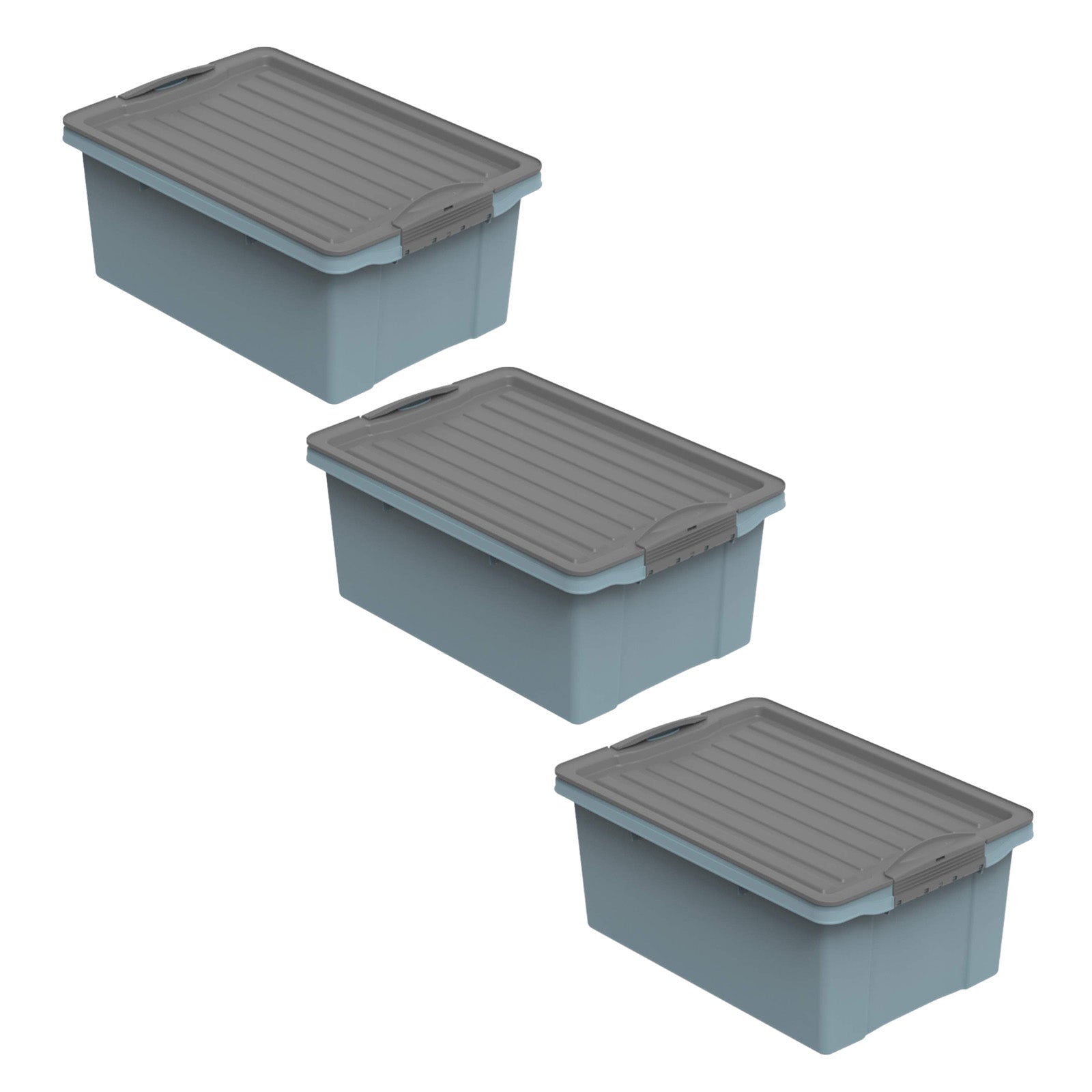 rotho-compact-stapelbox-13l-3er-set-gr-n-mit-deckel image 2