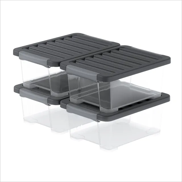rotho-core-plus-aufbewahrungsbox-11-l-4er-set-schwarz image 1
