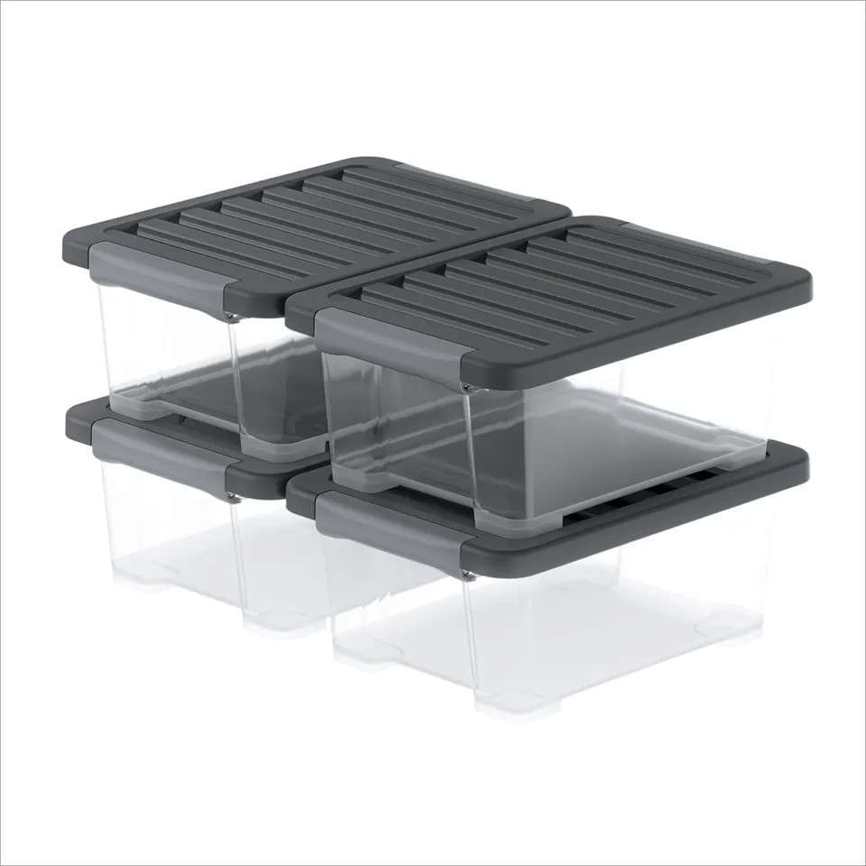 rotho-core-plus-aufbewahrungsbox-11-l-4er-set-schwarz image 1