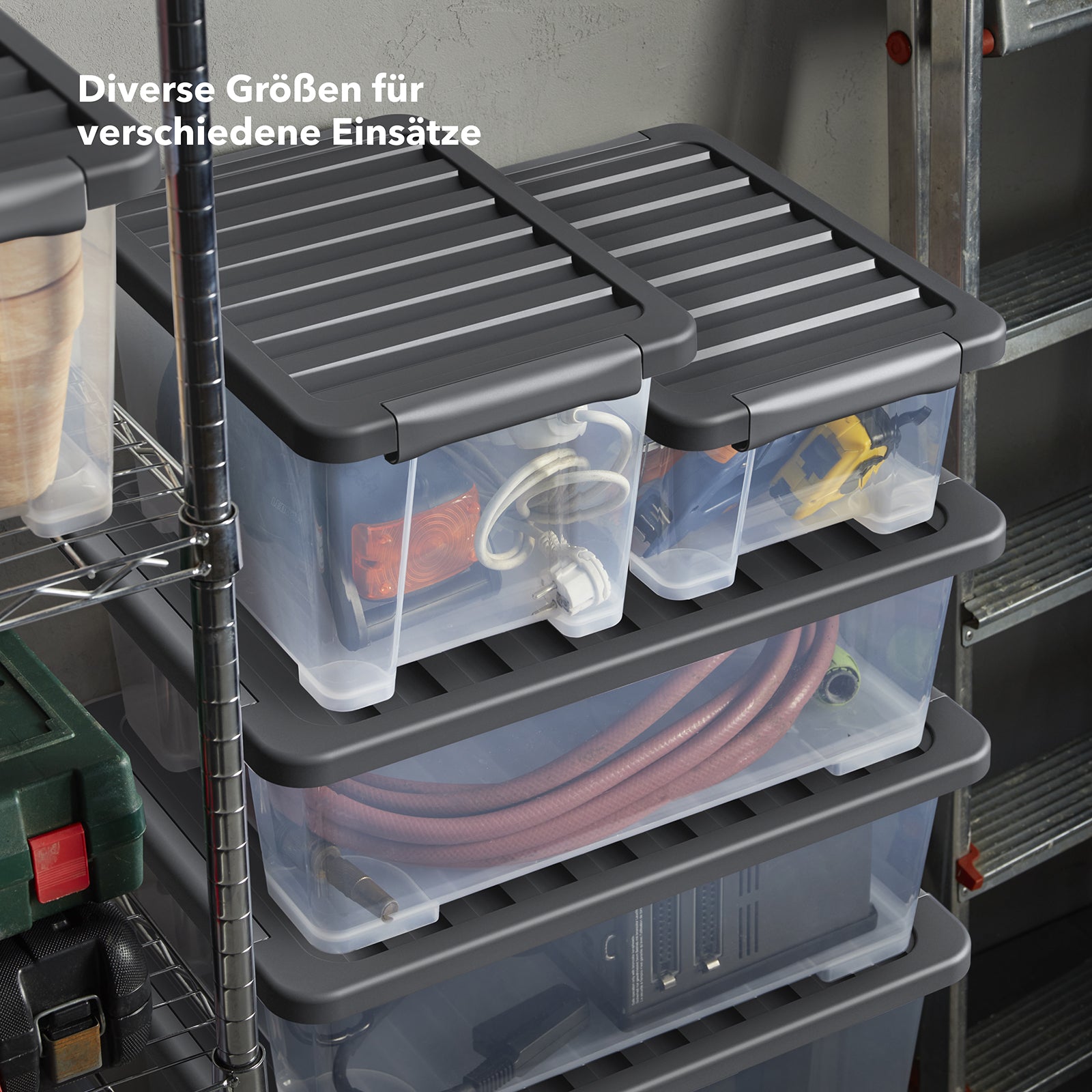 rotho-core-plus-boxen-set-30-l-4-tlg-schwarz-stapelbar image 6