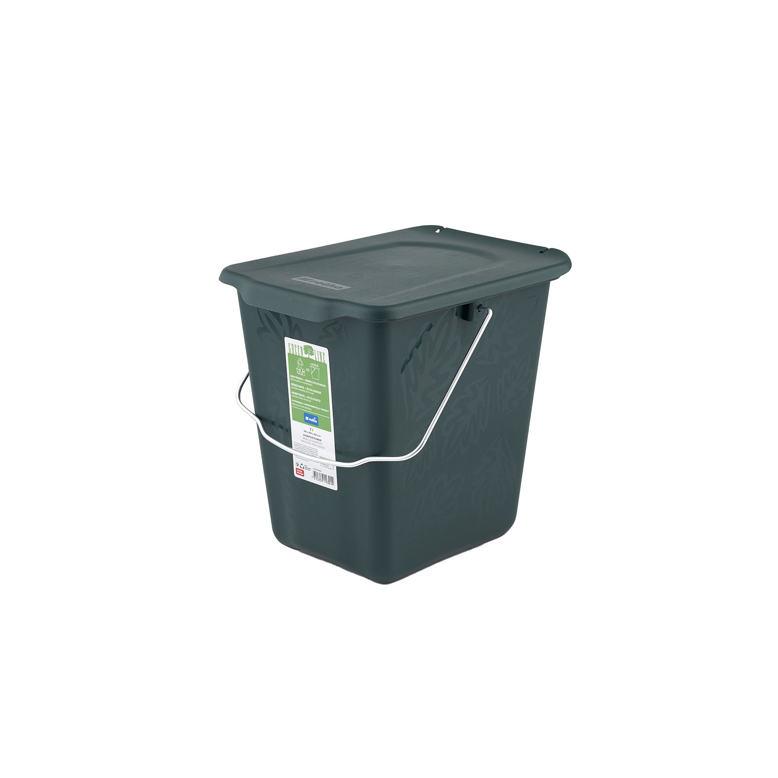 rotho-greenline-komposteimer-7-l-gr-n-mit-deckel-geruchsdicht image 1