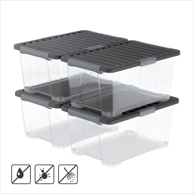 rotho-core-pro-boxen-44-l-4er-set-schwarz-mit-dichtung image 1
