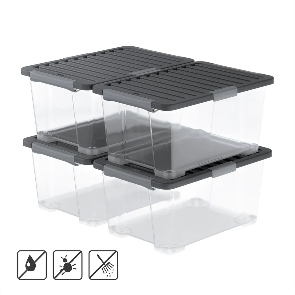 rotho-core-pro-boxen-44-l-4er-set-schwarz-mit-dichtung image 1