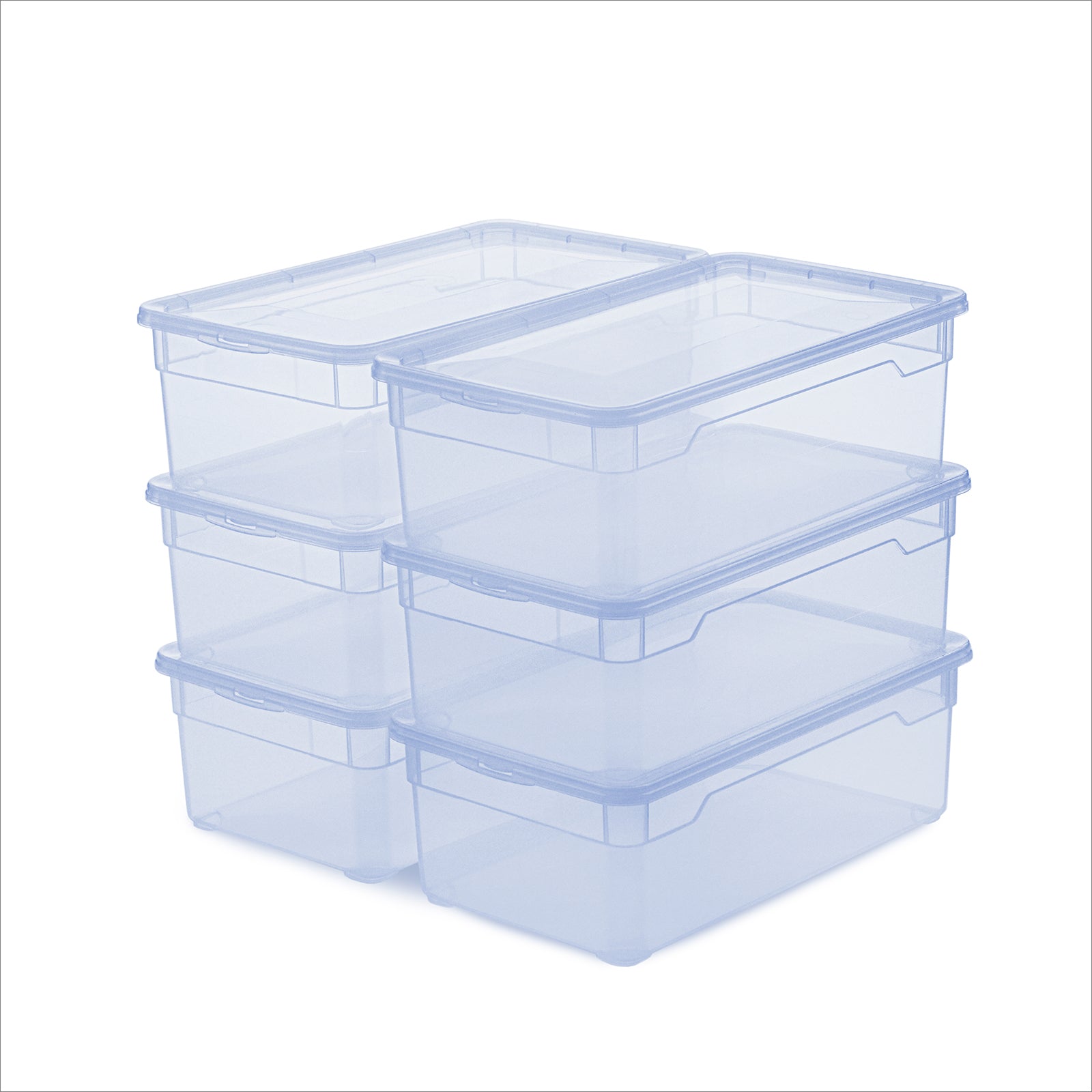 rotho-clear-lady-shoe-box-5l-schuhbox-6er-set-transparent-blau image 1