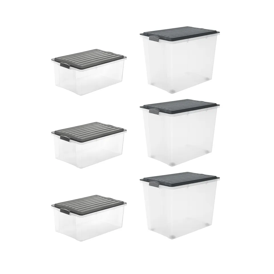 rotho-compact-aufbewahrungsbox-6er-set-38l-70l-schwarz image 1