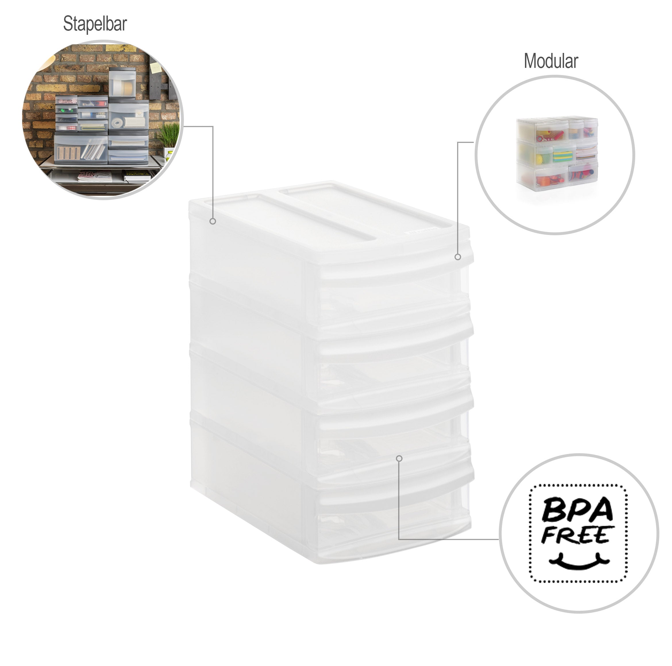 rotho-systemix-tower-xs-schubladenbox-anthrazit-transparent image 7
