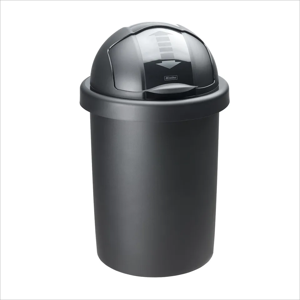rotho-roll-bob-abfalleimer-30l-schwarz-mit-schiebedeckel image 1