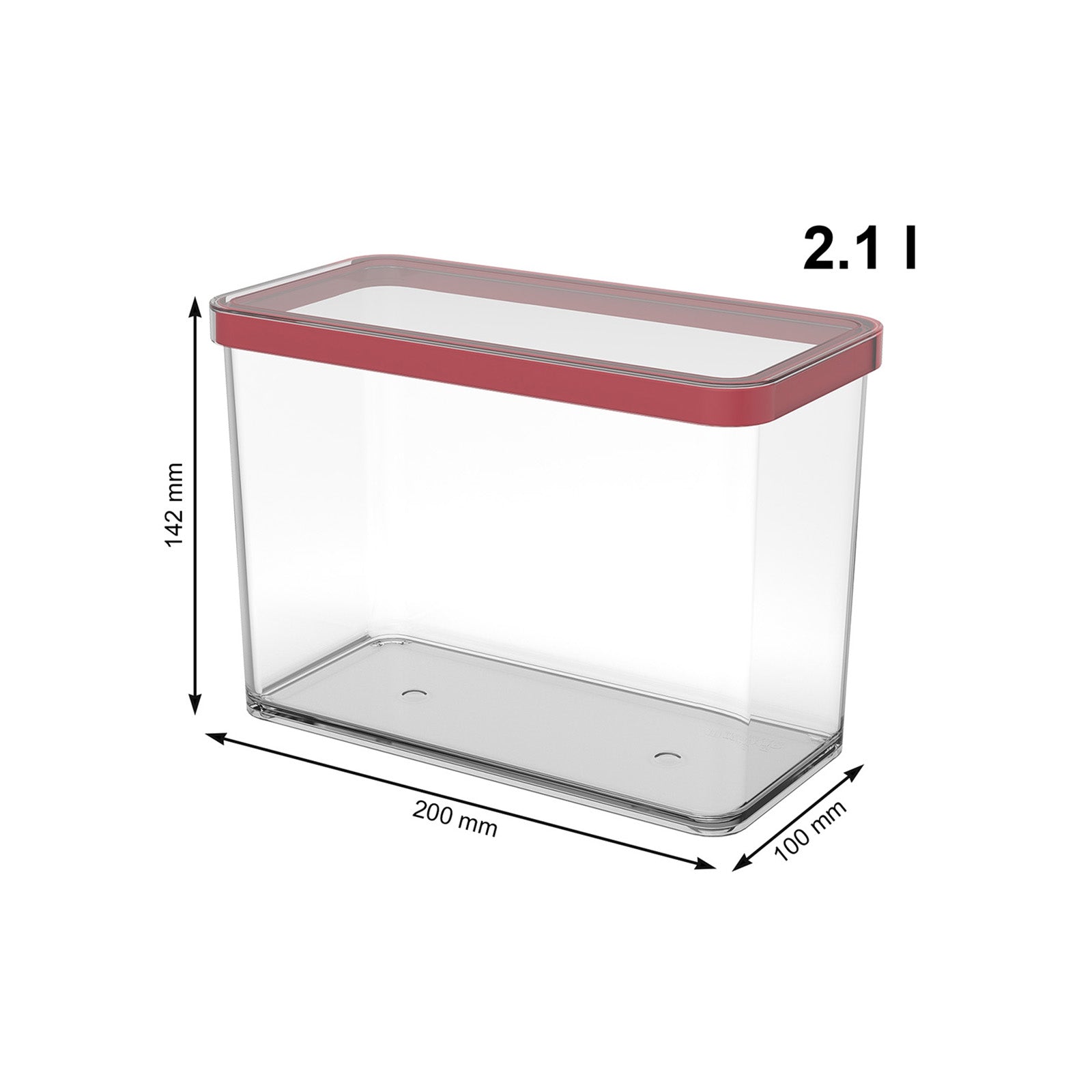 rotho-loft-vorratsdosen-5er-set-transparent-rot-aromadicht image 7