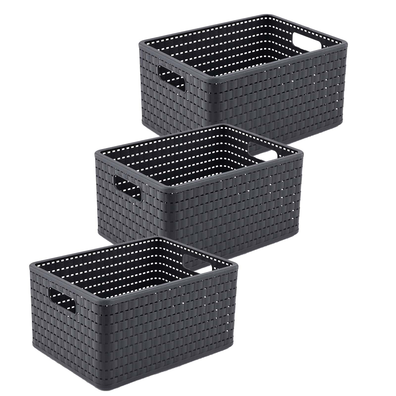 rotho-country-box-18-l-anthrazit-3er-set-rattan-optik image 3