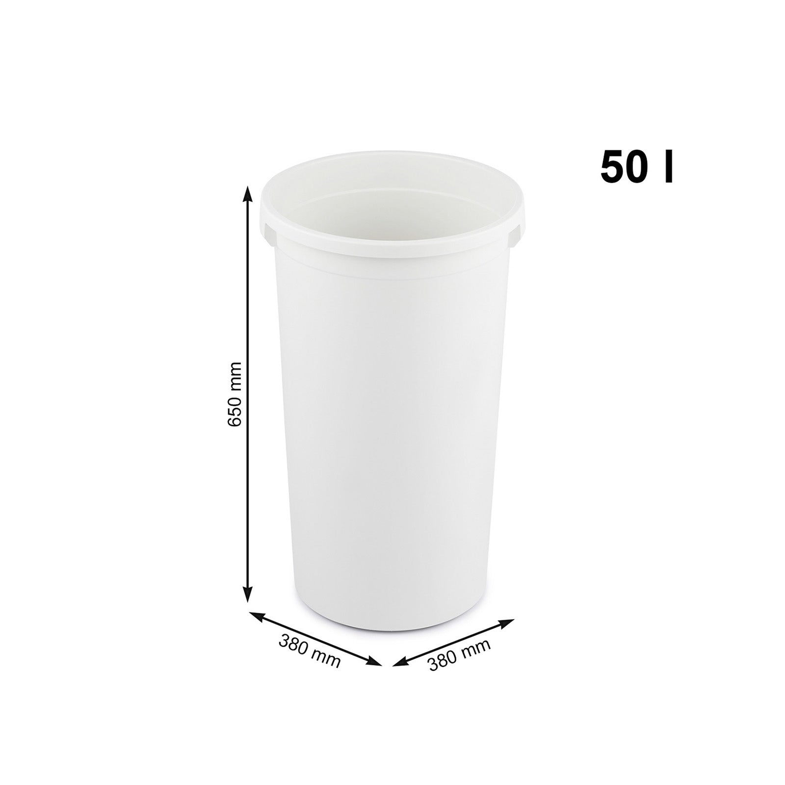 rotho-modo-round-abfallbeh-lter-50-l-m-lleimer-grau-ohne-deckel image 3